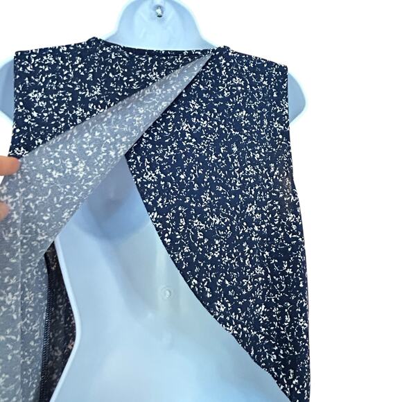 Mango Basics Navy Print Open Back Romper Size M Summer Playsuit - Picture 3 of 6